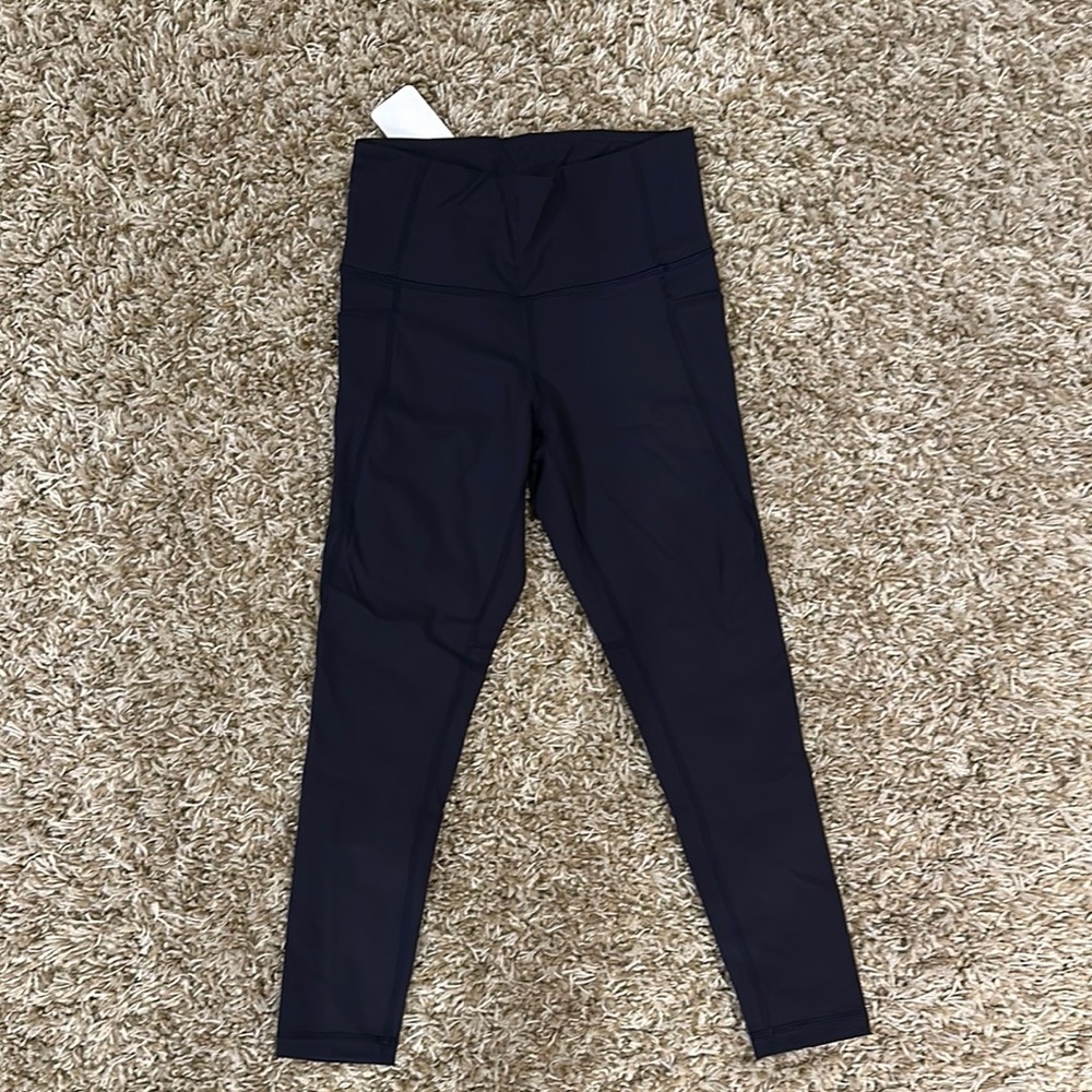 CRZ YOGA Blue Leggings with Textured Fabric